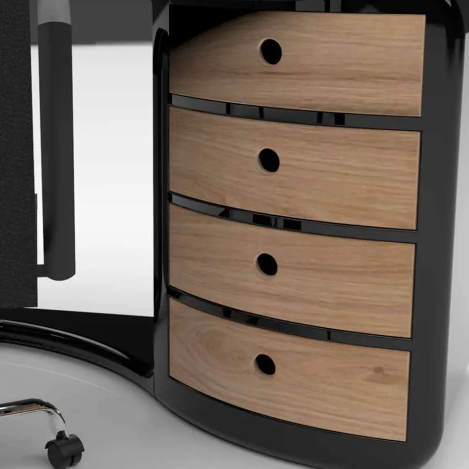 Design skrivebord med skuffer lavet i Italien, Milazzo Viadurini