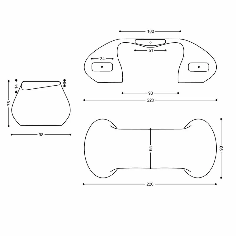 Moderne design kontor skrivebord lavet i Italien, Telese Viadurini