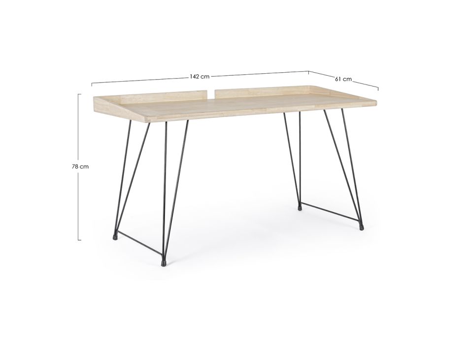 Design skrivebord i stål og træ Top Insudtrial Style - Sekretær Viadurini