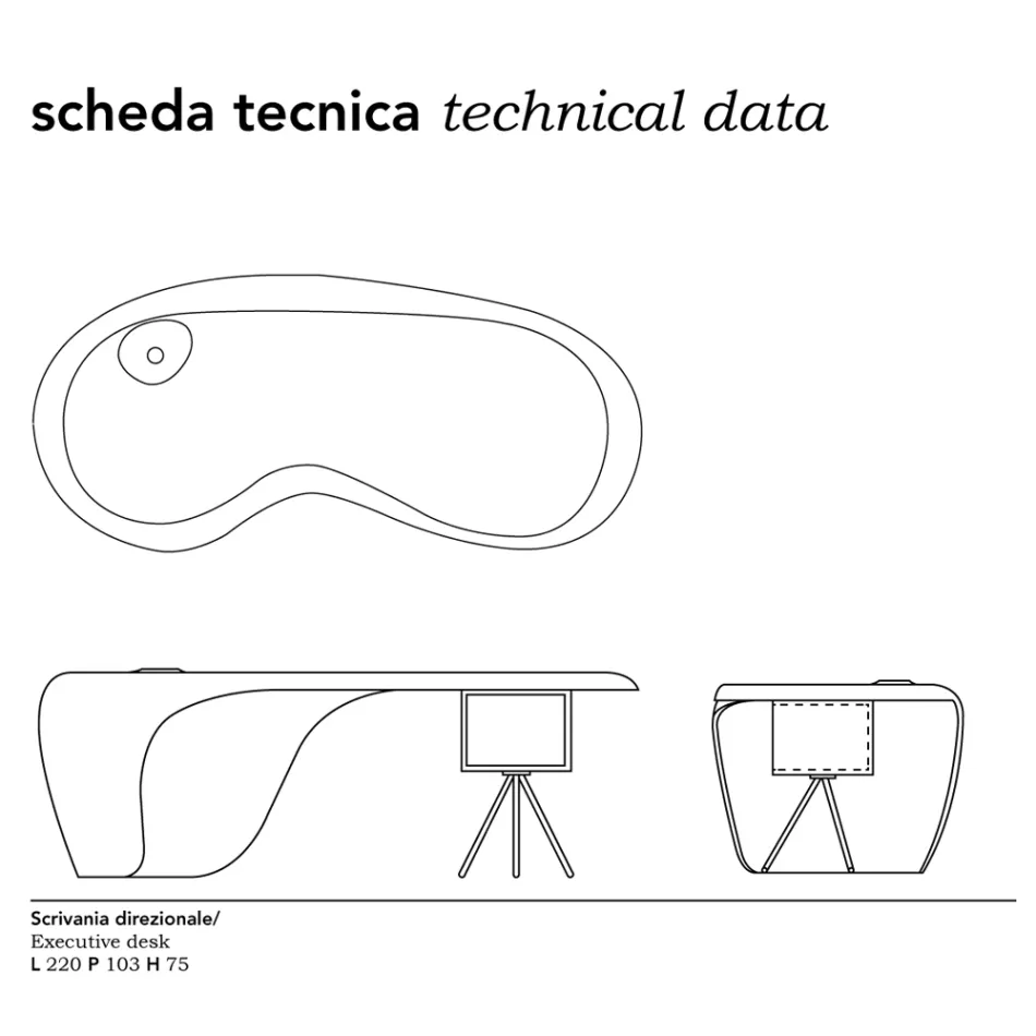 Executive skrivebord af Karim Rashid i polyurethan - James Viadurini