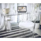 Transparent plexiglas skrivebord med hylde lavet i Italien - Studiorum Viadurini
