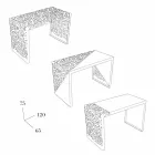 Skrivebord Kattedra Letters &quot;Et vandfald&quot; 120x65x75 Mabele Viadurini