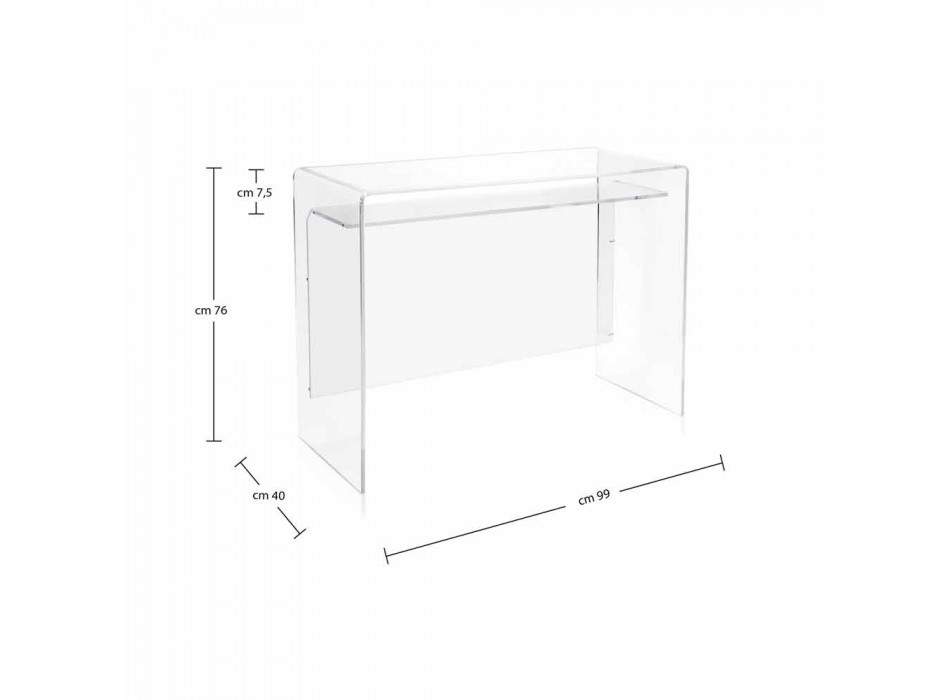 Moderne skrivebord i gennemsigtig plexiglas produceret i Italien, Barga Viadurini