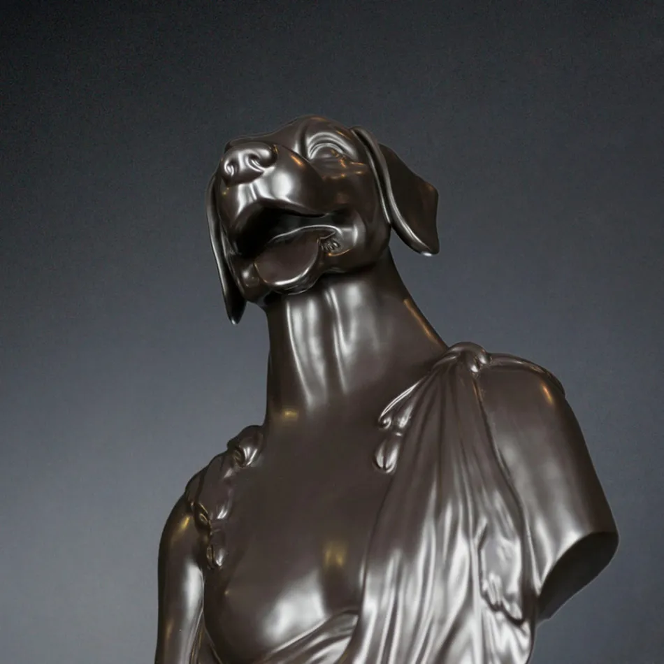 Sort håndværker keramisk skulptur 100% Made in Italy Fabas 2 Viadurini