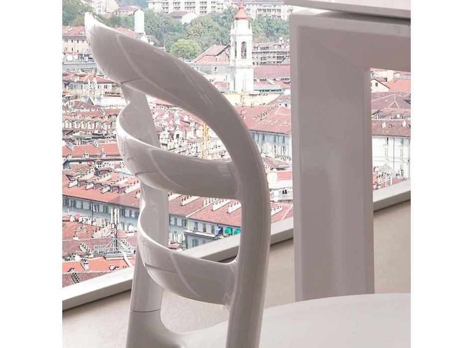 Hvid stol med et moderne design Derulo Viadurini