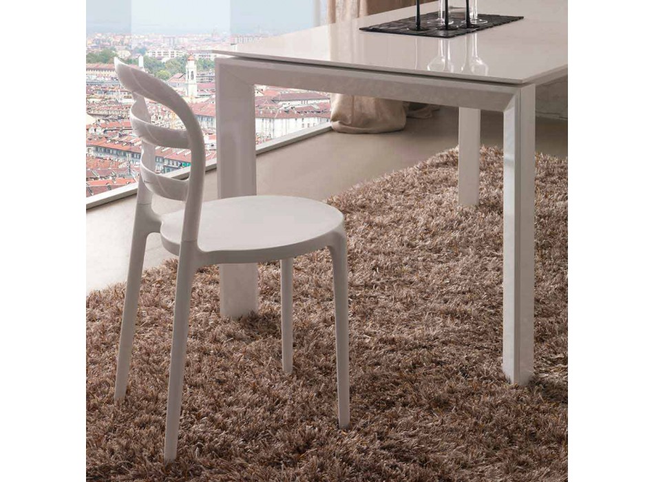 Hvid stol med et moderne design Derulo Viadurini