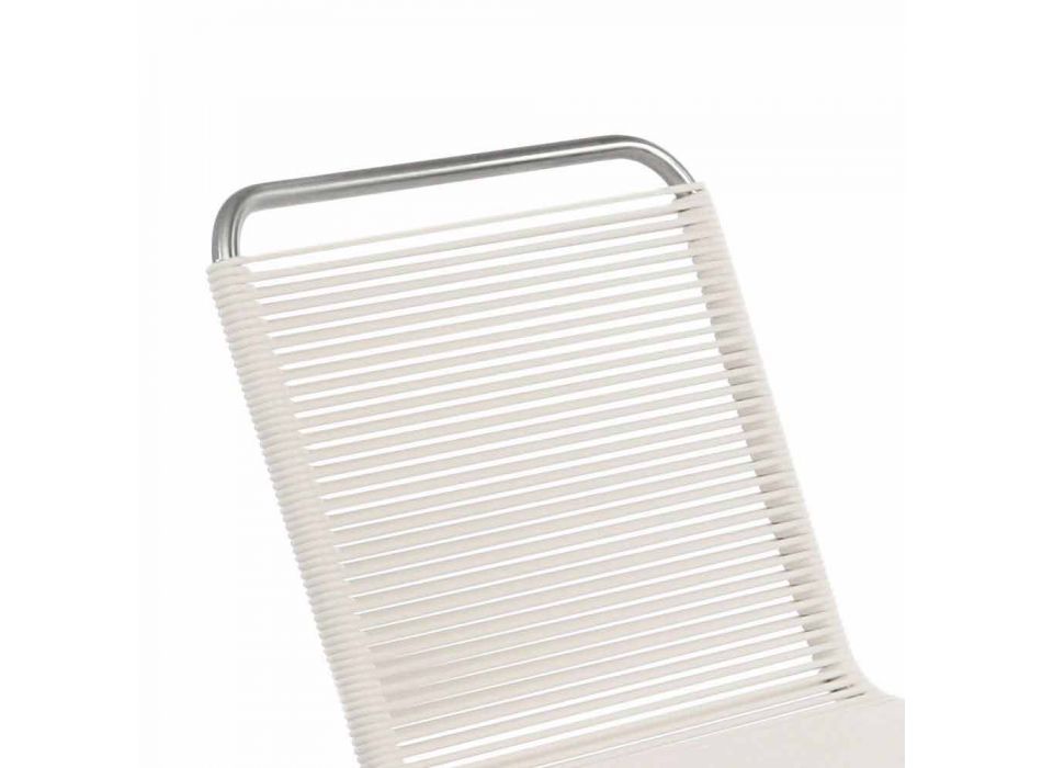 Hvid design udendørs stol i stål og PVC fremstillet i Italien - Madagaskar Viadurini