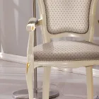 Leder af bordstolen i træ betrukket med stof Made in Italy - Majestæt Viadurini