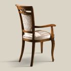 Klassisk polstret stol i valnød eller hvidt træ lavet i Italien - Caligola Viadurini