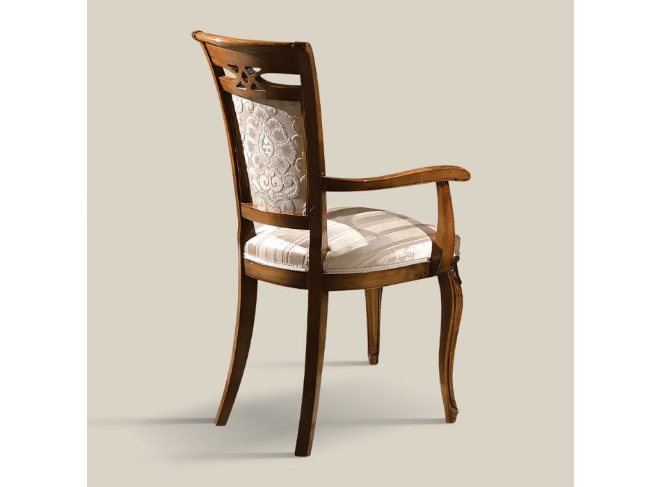 Klassisk polstret stol i valnød eller hvidt træ lavet i Italien - Caligola Viadurini