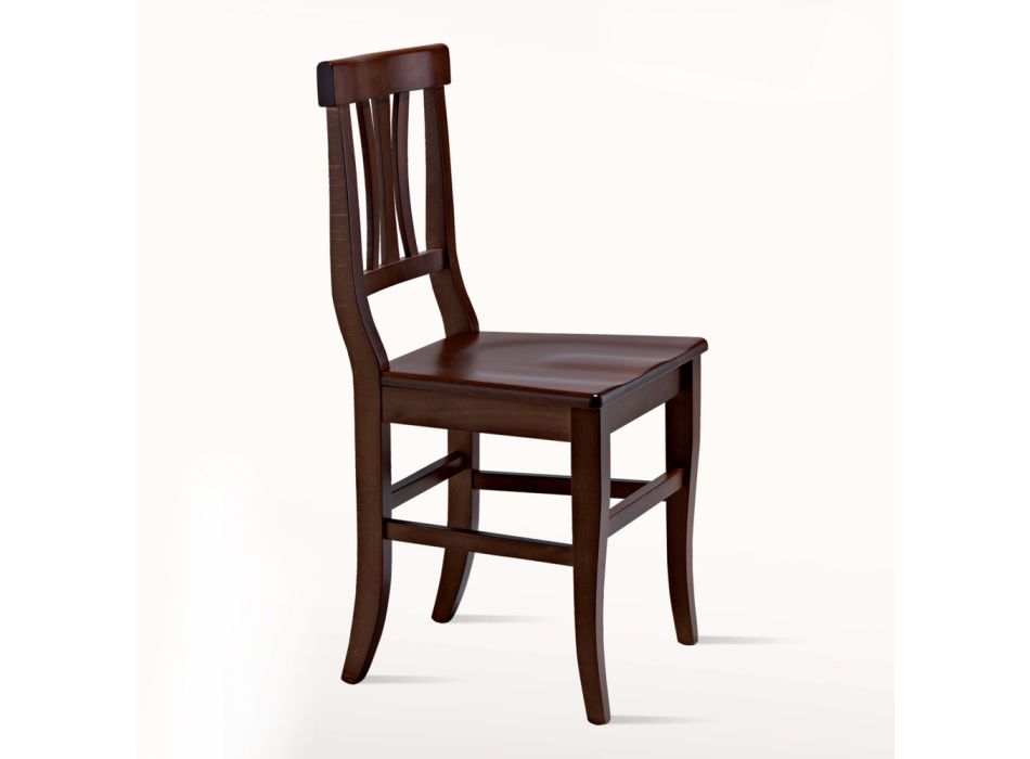 Klassisk stol i massiv bøgetræ Design lavet i Italien - Claudie Viadurini