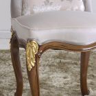 Klassisk stol i valnøddetræ og polstret stof lavet i Italien - barok Viadurini