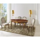 Klassisk stol i valnøddetræ og polstret stof lavet i Italien - barok Viadurini