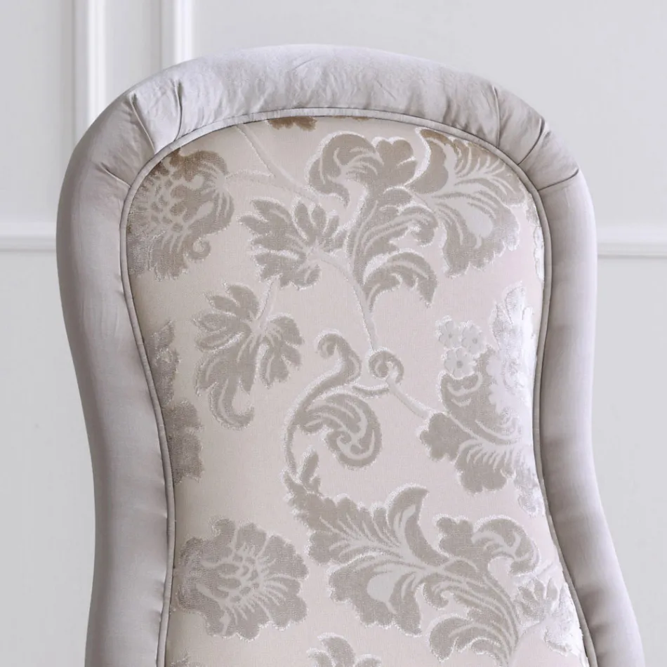 Klassisk stol i valnøddetræ og polstret stof lavet i Italien - barok Viadurini