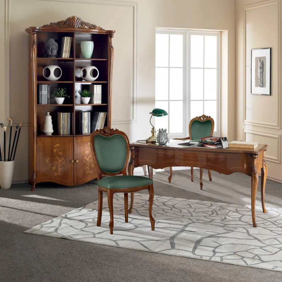 Klassisk stol i valnød eller guld polstret træ lavet i Italien - Imperator Viadurini