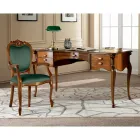 Klassisk stol i valnød eller guld polstret træ lavet i Italien - Imperator Viadurini