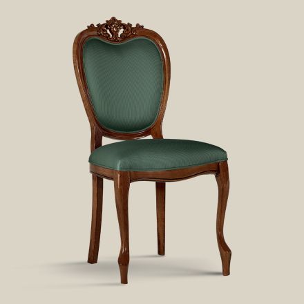 Klassisk stol i valnød eller guld polstret træ lavet i Italien - Imperator Viadurini