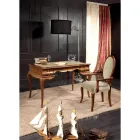 Klassisk stol træ og stof med eller uden armlæn Made in Italy - Ellie Viadurini