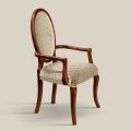 Klassisk stol træ og stof med eller uden armlæn Made in Italy - Ellie