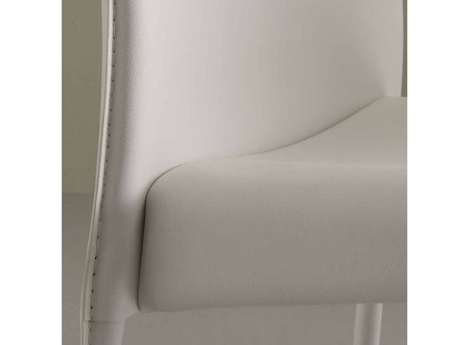 Stol fuldpolstret med imiteret læder, moderne- Eloisa Viadurini
