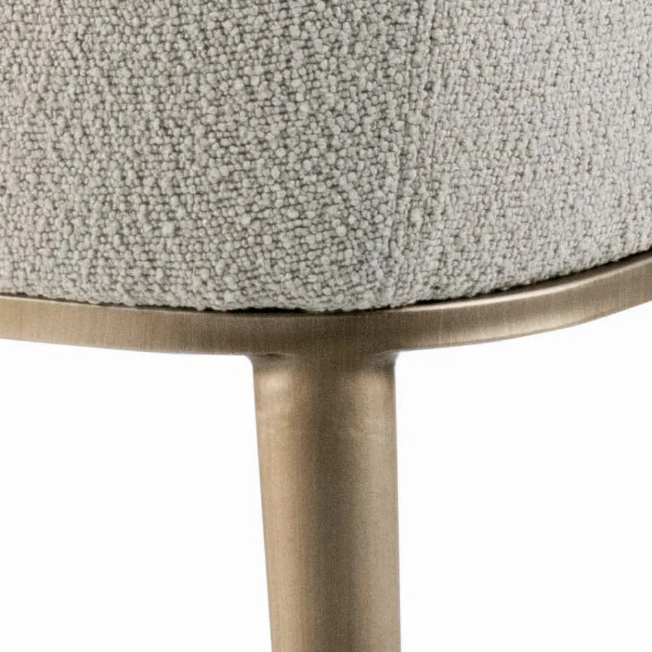 Stol med armlæn med polstret sæde og stålben Made in Italy - Ascoli Viadurini