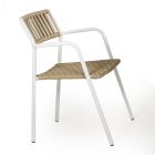 Udendørsstol i aluminium med armlæn - Eugene Viadurini