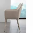 Stol med armlæn i metal betrukket med Carlina øko-læder Viadurini