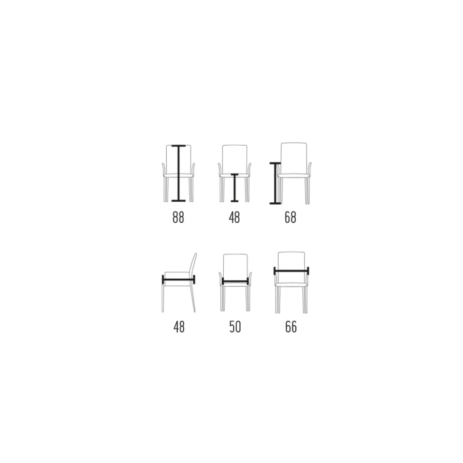 Stol med armlæn betrukket med elfenbenslæder Fremstillet i Italien - Skal Viadurini