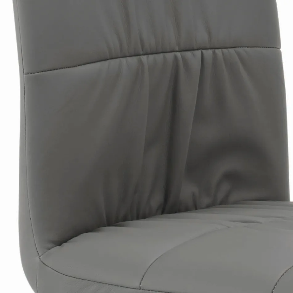 Stol med ben af lakeret stål og polstret sæde Fremstillet i Italien - Brescia Viadurini