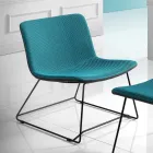 Stol med fodstøtte i Vulcano stof og metalben lavet i Italien - Amane Viadurini