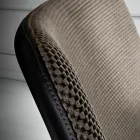 Stol med fodstøtte i Vulcano stof og metalben lavet i Italien - Amane Viadurini