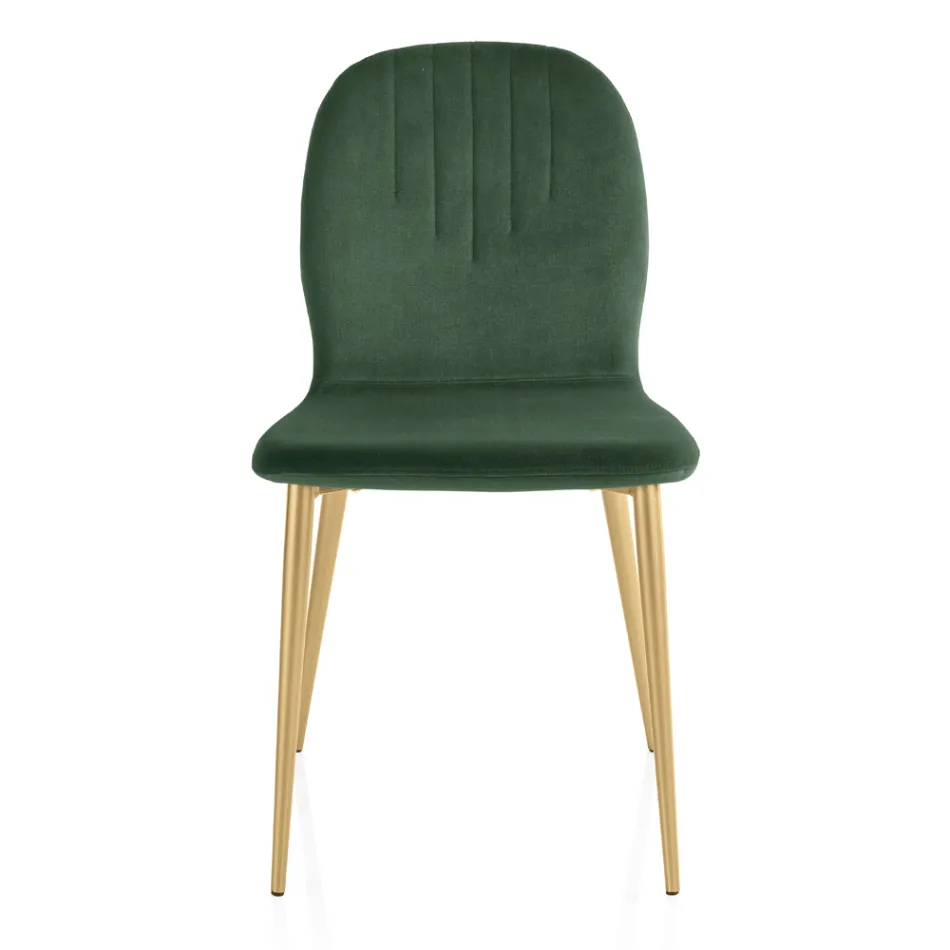 Stol med monokok stofsæde og koniske ben lavet i Italien - Nezoku Viadurini