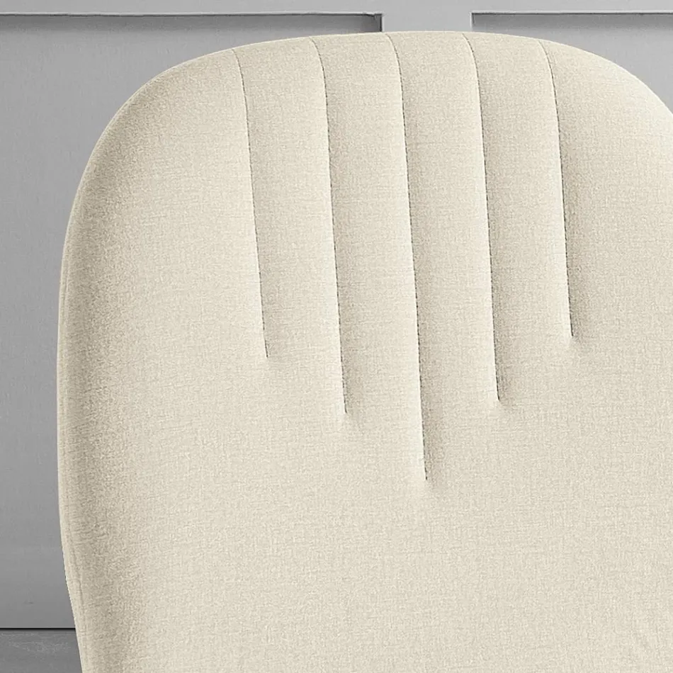 Stol med monokok stofsæde og koniske ben lavet i Italien - Nezoku Viadurini