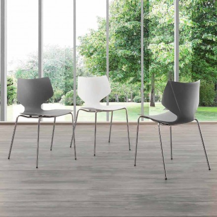 Moderne design forkromet stol lavet i Italien Messina Viadurini