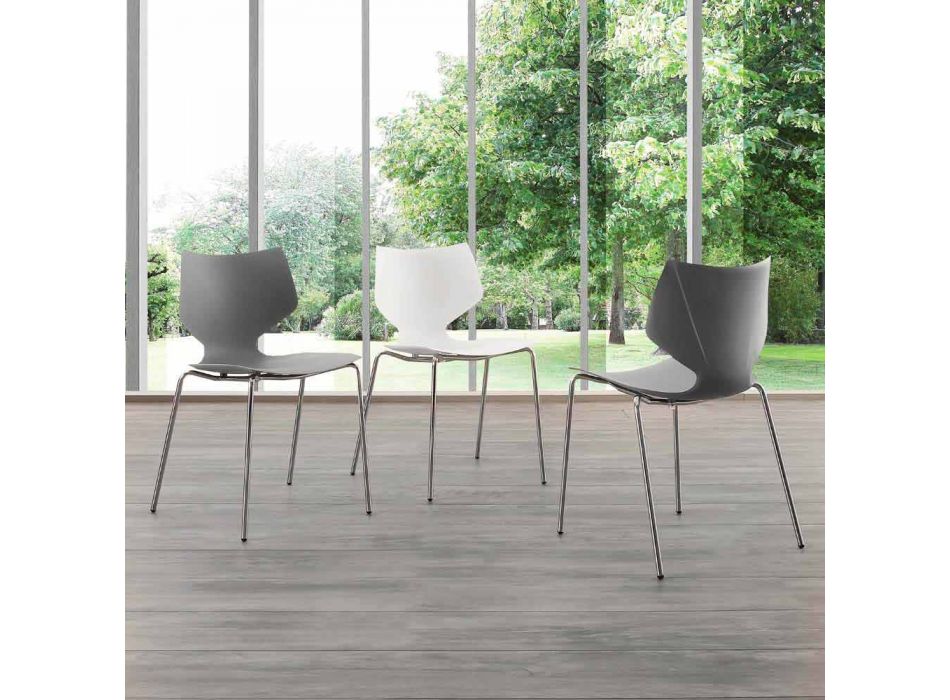 Moderne design forkromet stol lavet i Italien Messina Viadurini