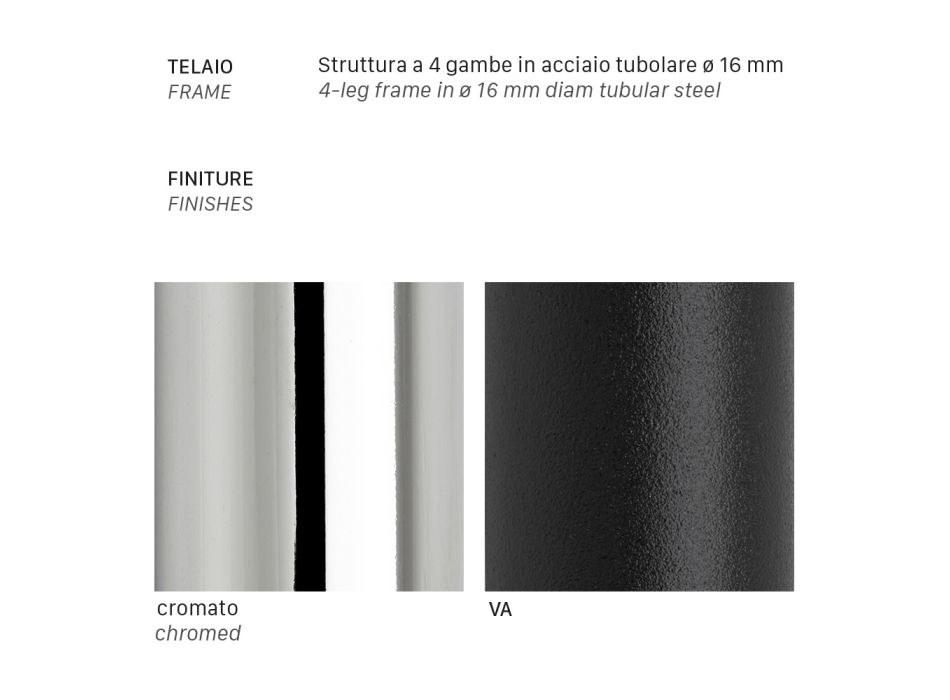 Tofarvet køkkenstol i stål og polymer lavet i Italien, 2 stk - Fedora Viadurini