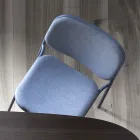 Polstret køkkenstol i stof og metal lavet i Italien 2 stk - Sangria Viadurini