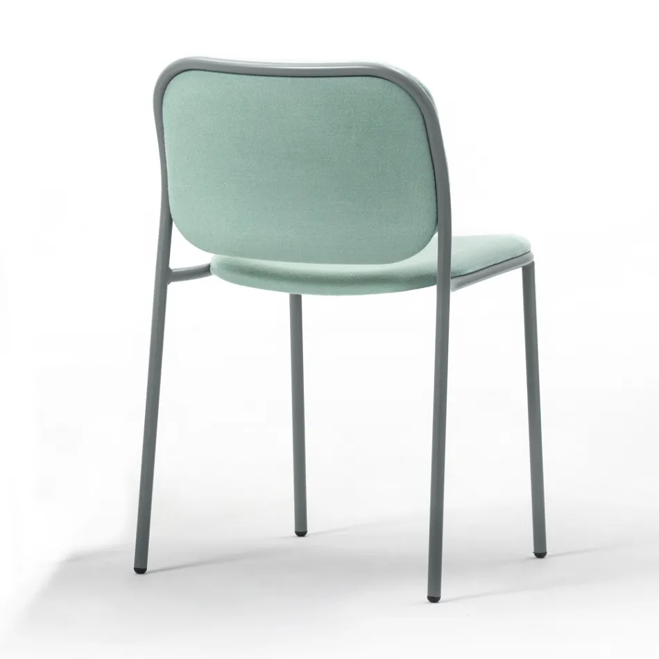 Polstret køkkenstol i stof og metal lavet i Italien 2 stk - Sangria Viadurini