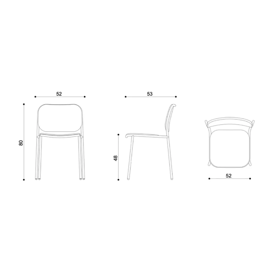 Polstret køkkenstol i stof og metal lavet i Italien 2 stk - Sangria Viadurini