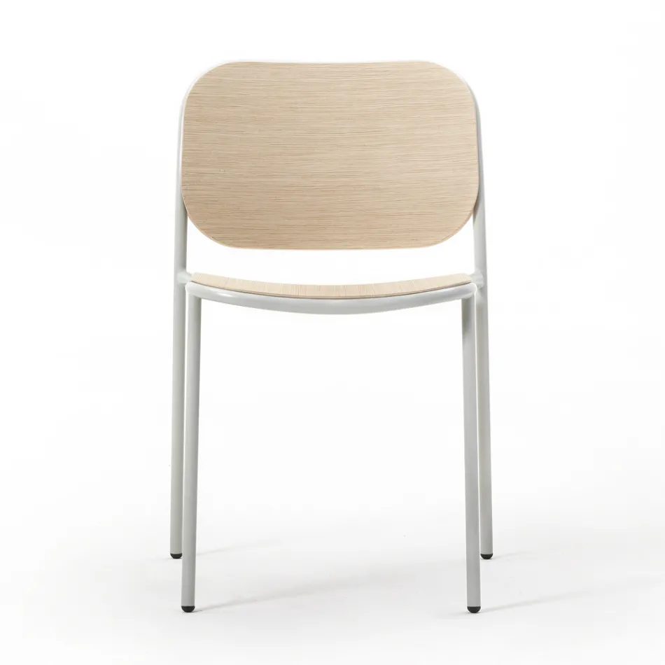 Køkkenstol i træ og malet metal Made in Italy 2 stk - Saffia Viadurini