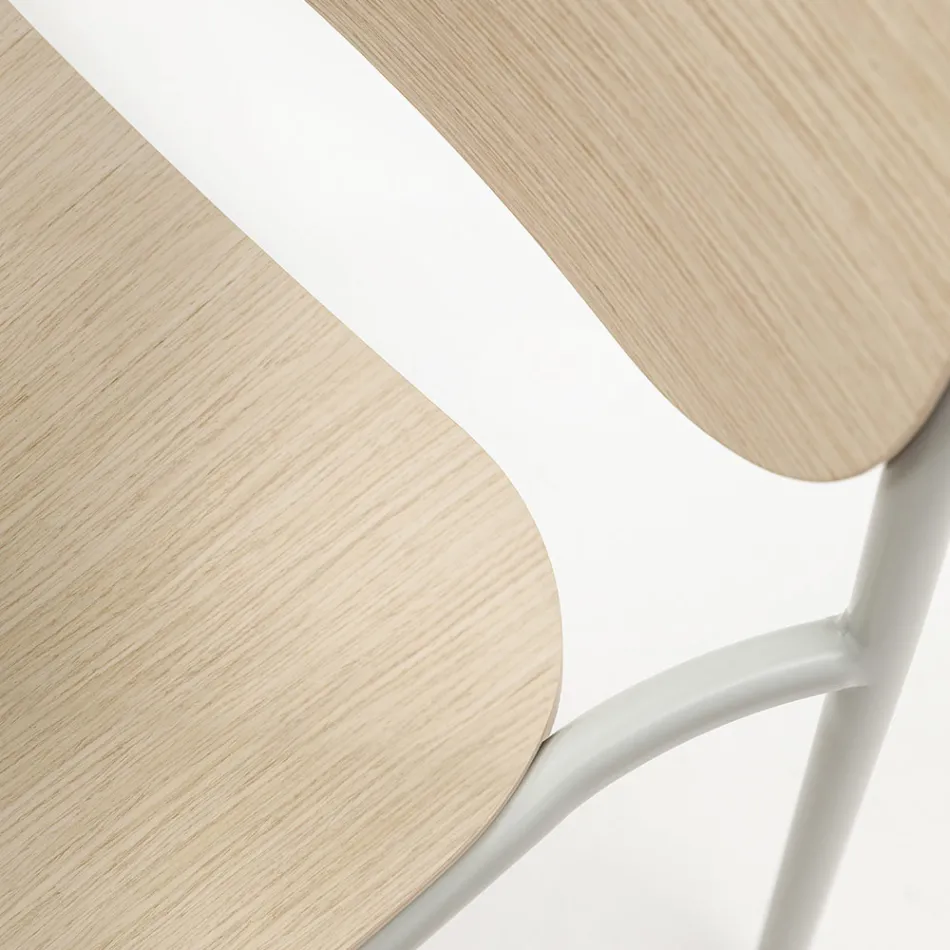 Køkkenstol i træ og malet metal Made in Italy 2 stk - Saffia Viadurini