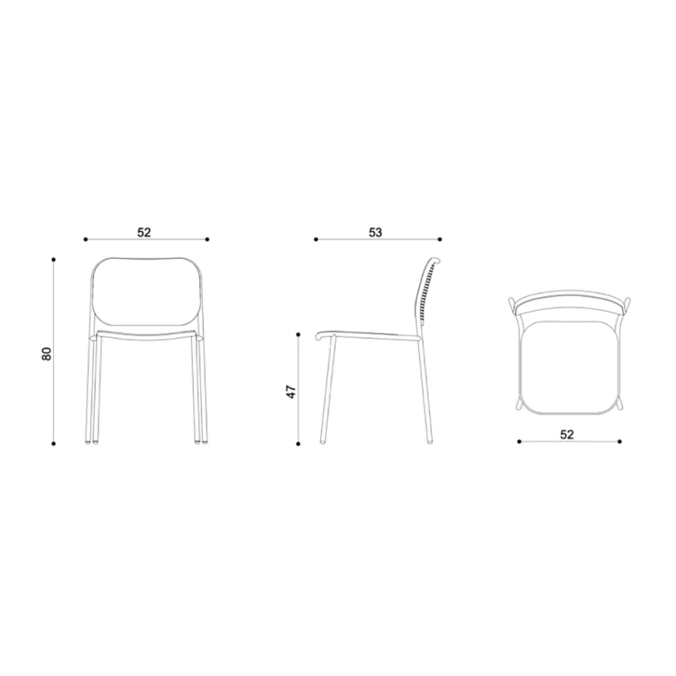 Køkkenstol i træ og malet metal Made in Italy 2 stk - Saffia Viadurini