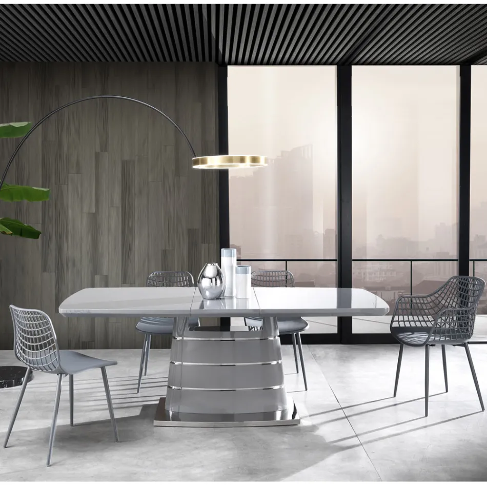 Køkkenstol i mat polypropylen med stålben 4 stk - Beyonce Viadurini