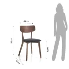 Køkkenstol i stof med struktur i massivt træ 2 stk - Tonino Viadurini