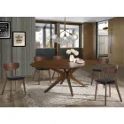 Stof køkkenstol med 2-delt massiv træstruktur - Tonino Viadurini