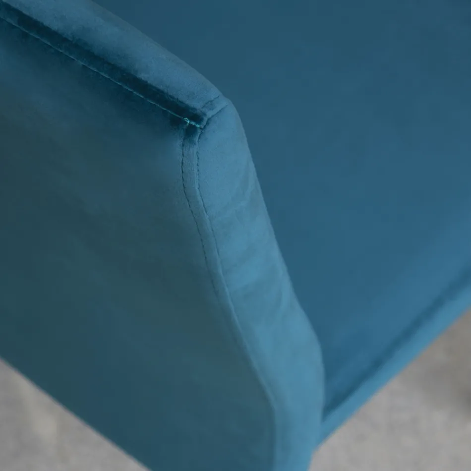 Køkkenstol med metalben og fløjlssæde, 4 stk - Darvina Viadurini