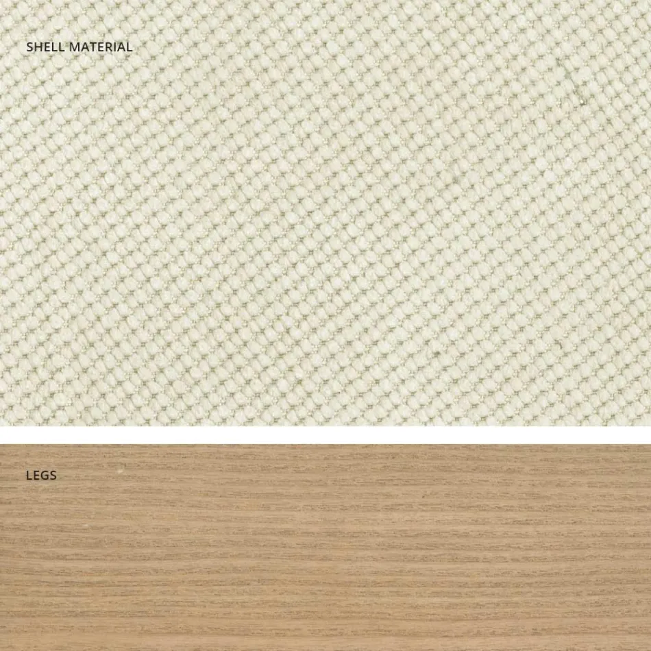 Design køkkenstol i træ og stof lavet i Italien, Egizia Viadurini