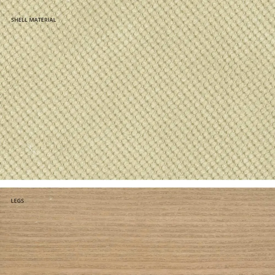 Design køkkenstol i træ og stof lavet i Italien, Egizia Viadurini