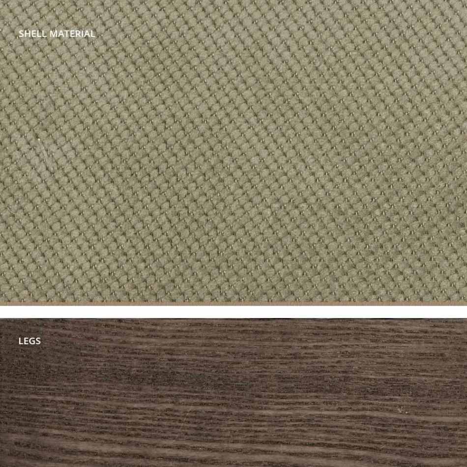 Design køkkenstol i træ og stof lavet i Italien, Egizia Viadurini