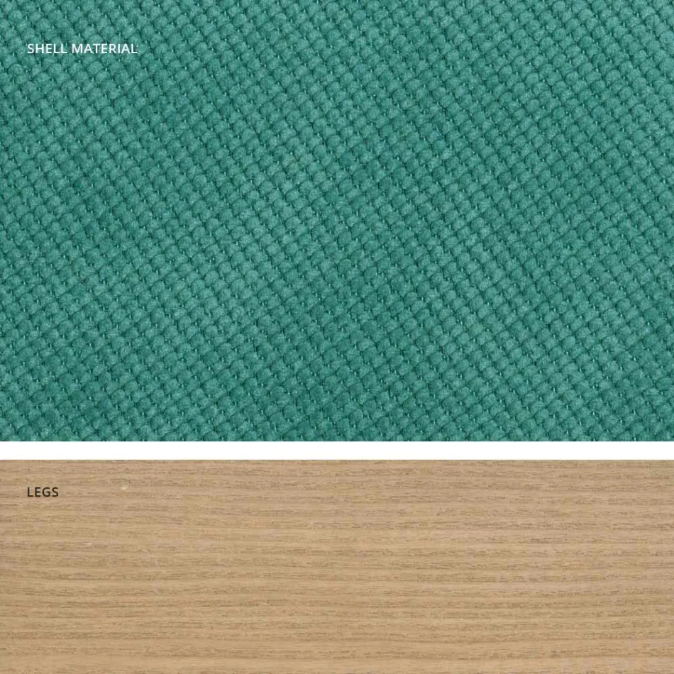 Design køkkenstol i træ og stof lavet i Italien, Egizia Viadurini